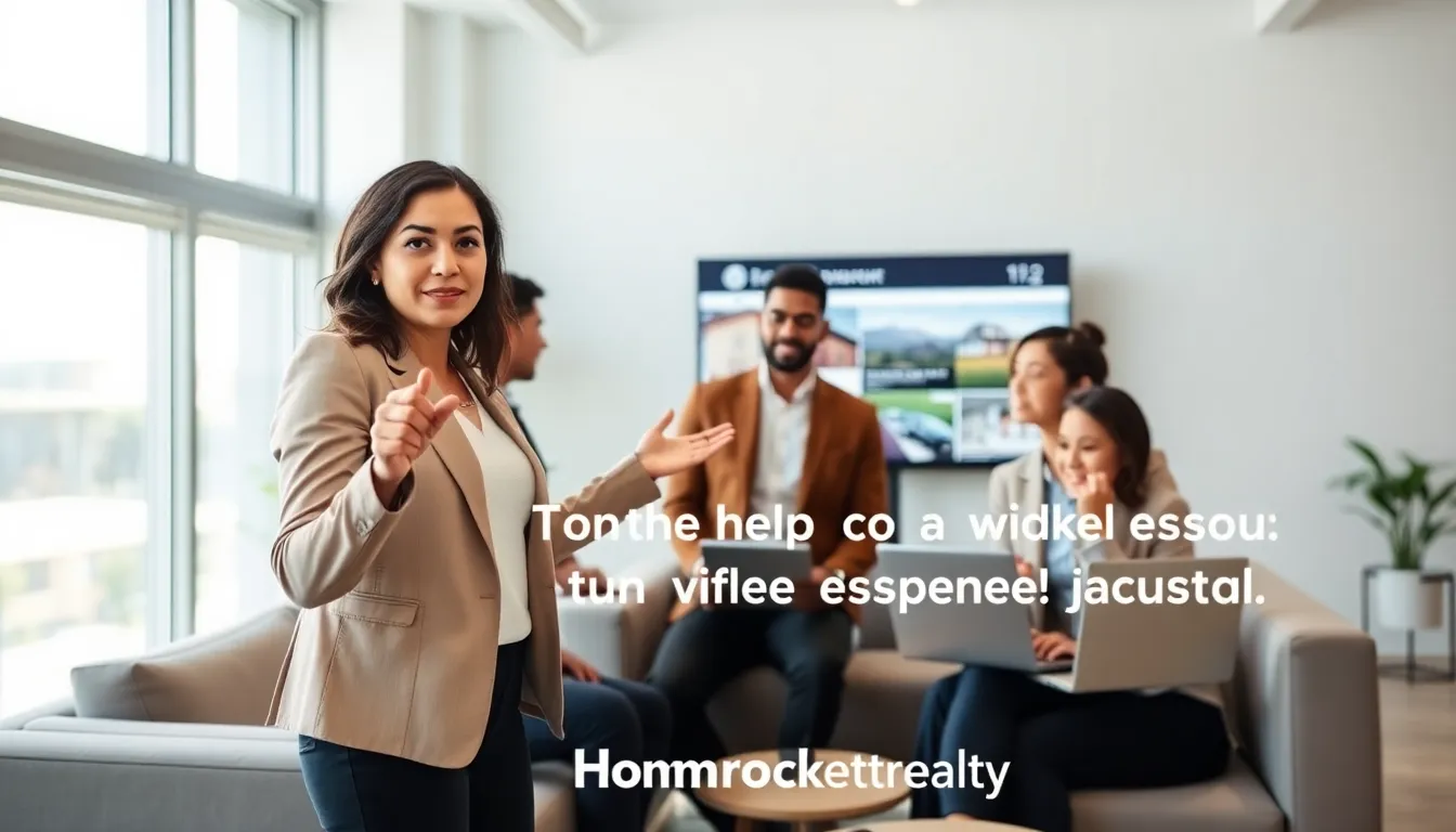 diverse real estate team collaborating in a modern office.