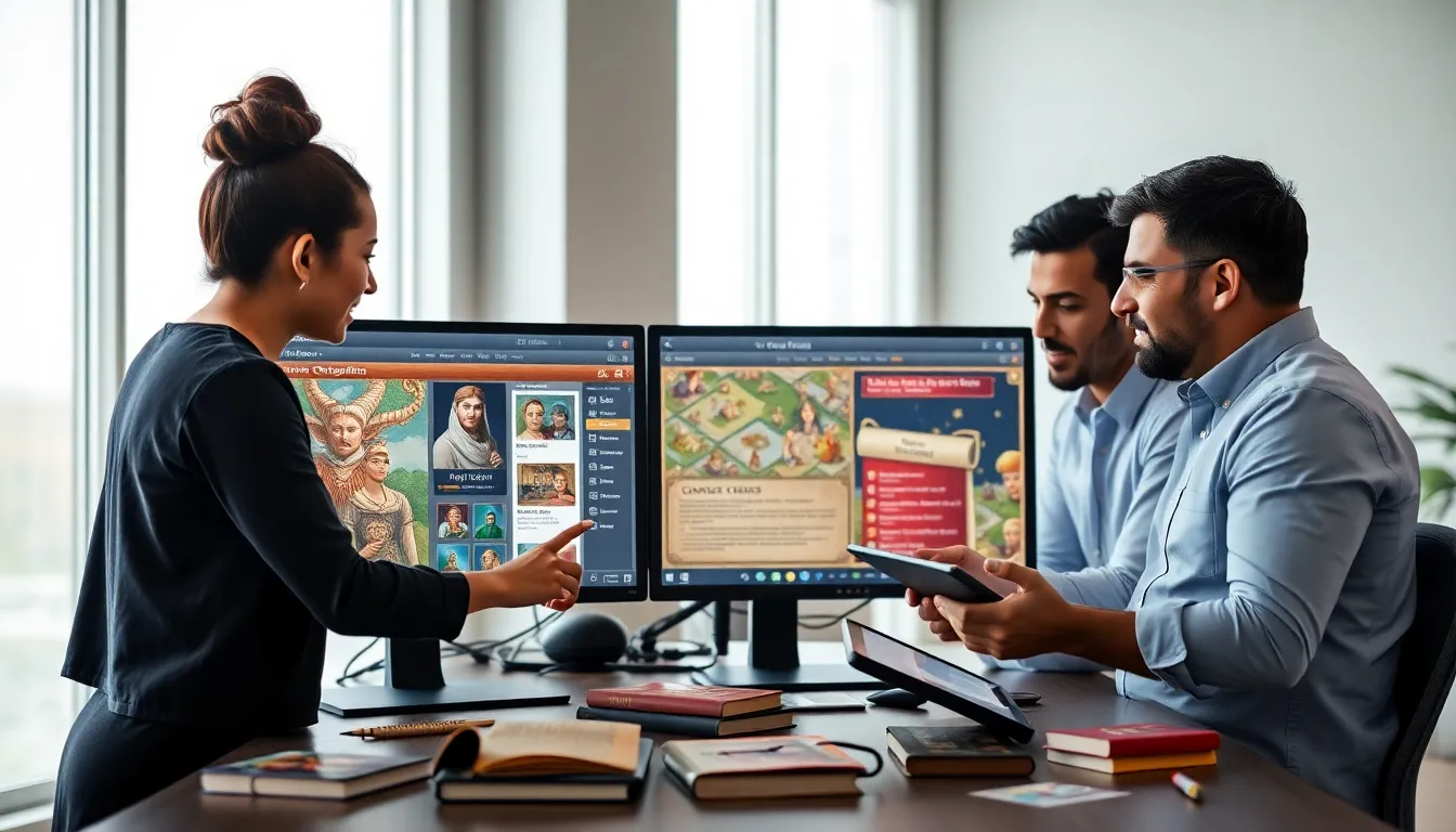 diverse group discussing CK2Generator in a modern office.